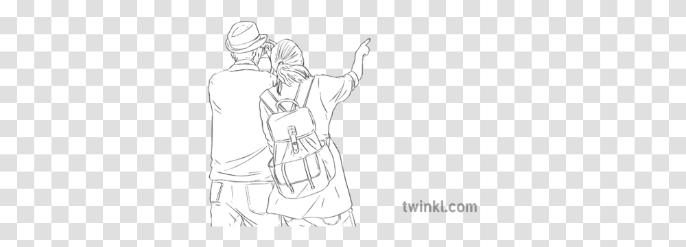 Tourists People Watching Camera Looking Distance Roi Ks2 Nancy Oliver Twist Animation, Person, Drawing, Art, Sketch Transparent Png