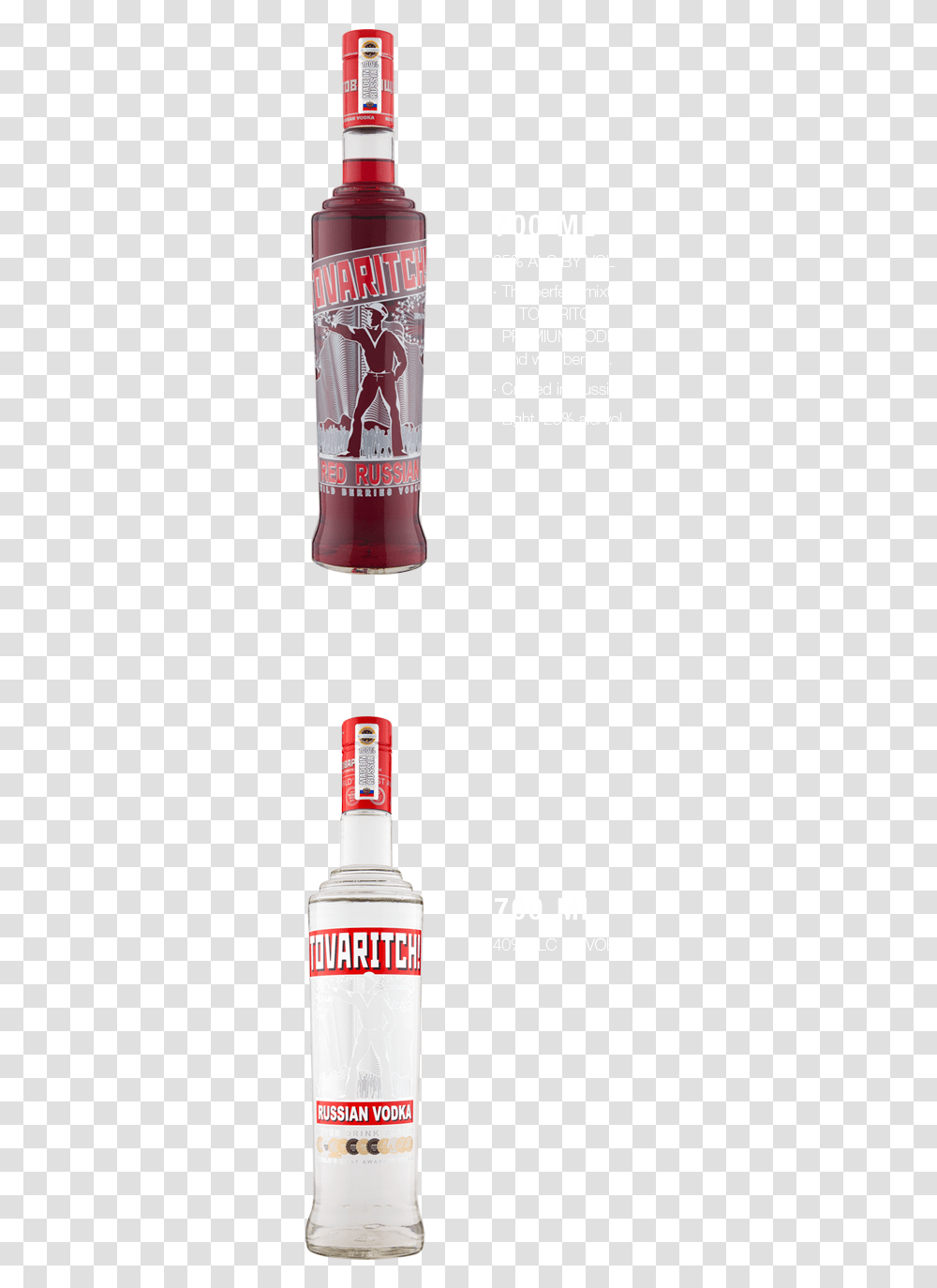 Tovaritch Vodka Comes In Different Sized Bottles Thoughtfully Vodka, Beverage, Drink, Soda, Alcohol Transparent Png