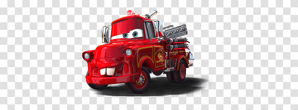 Tow Mater Cars Toons Rescue Squad Mater, Truck, Vehicle, Transportation, Fire Truck Transparent Png
