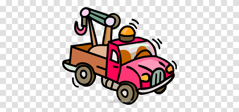 Tow Trucks Royalty Free Vector Clip Art Illustration, Vehicle, Transportation, Lawn Mower, Tool Transparent Png
