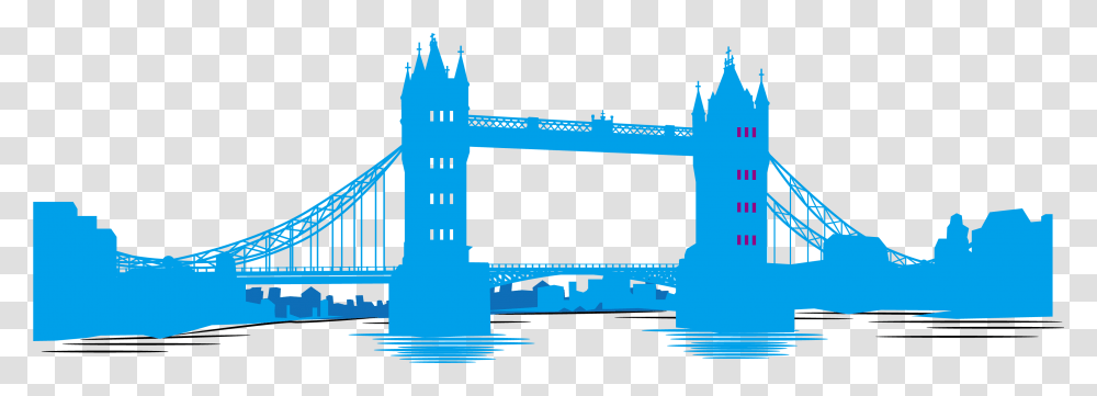Tower Bridge Clipart Blue Bridge Tower Bridge, Building, Architecture, Suspension Bridge Transparent Png