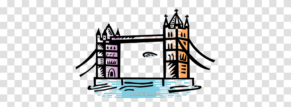 Tower Bridge Royalty Free Vector Clip Art Illustration, Building, Urban, Utility Pole Transparent Png