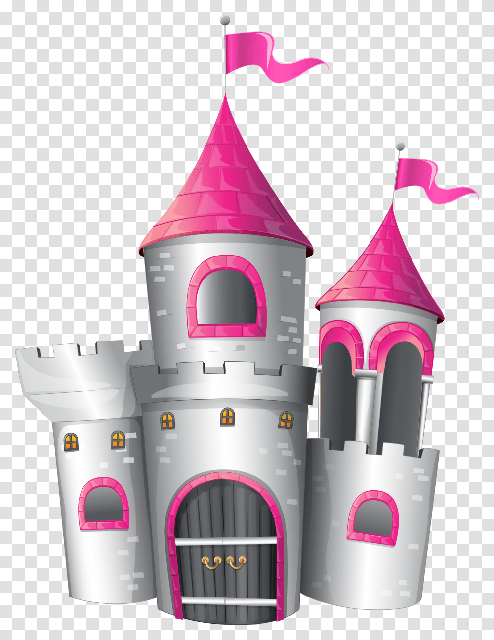 Tower Clipart Fortress Pink And White Castle, Robot, Appliance Transparent Png