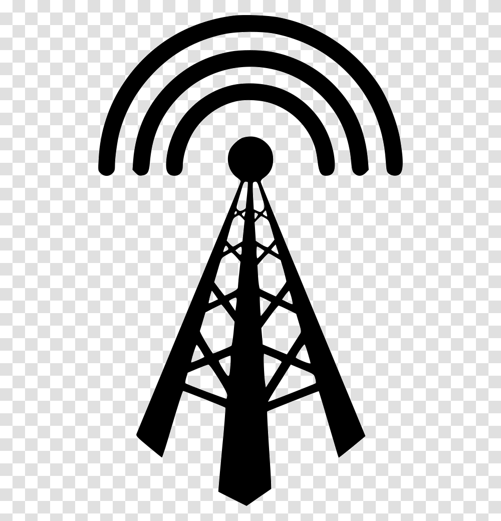 Tower Logo De Internet Isp, Antenna, Electrical Device, Silhouette, Cross Transparent Png