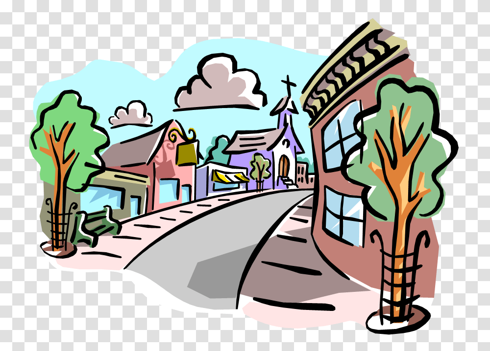 Town Clipart Neighborhood, Outdoors, Drawing, Path Transparent Png