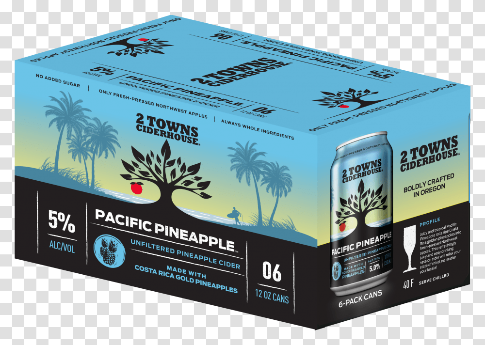 Towns Ciderhouse Pacific Pineapple, Flyer, Label, Box Transparent Png
