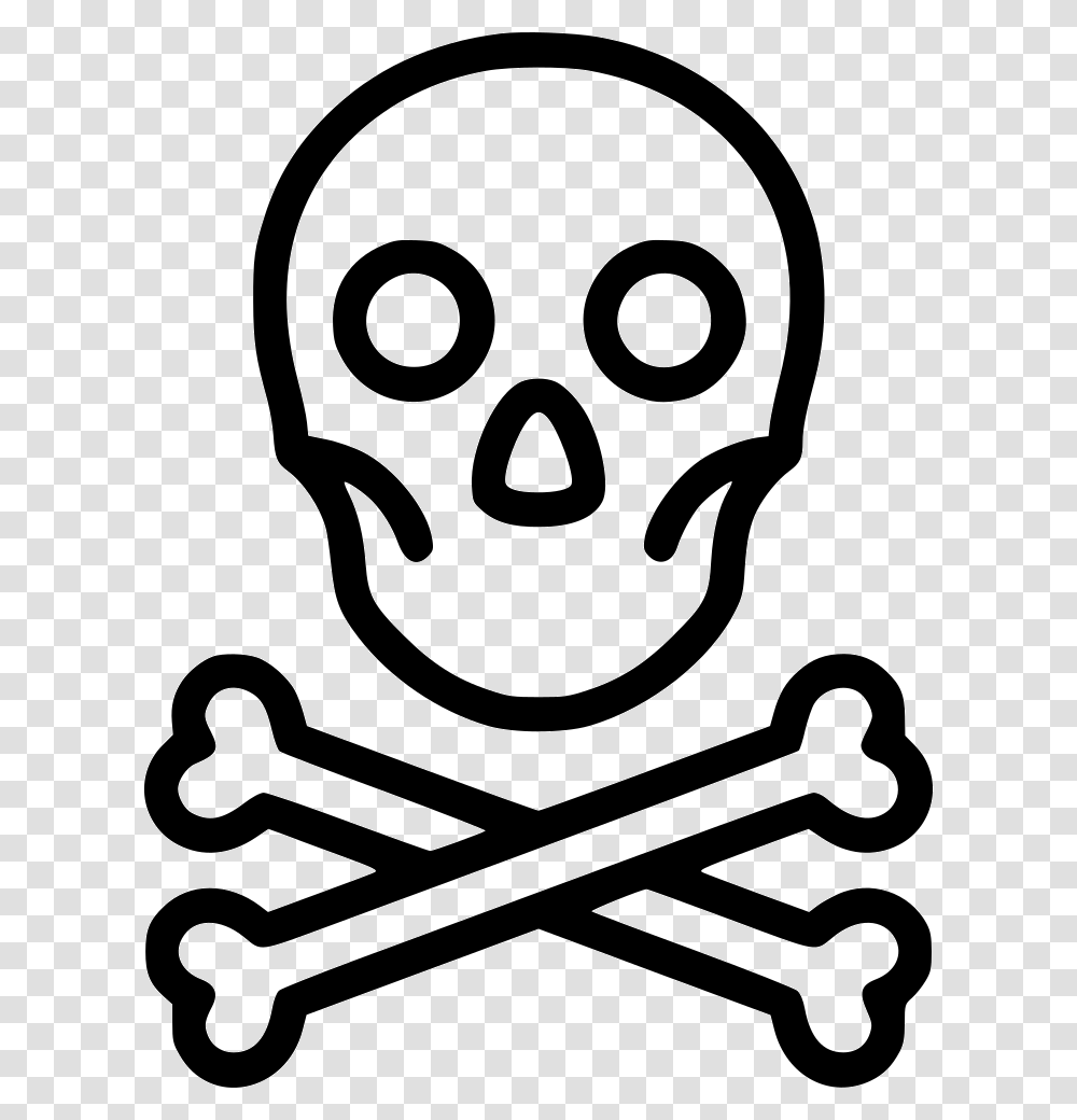 Toxic Clipart Skull Bone Animal Skull And Crossbones, Stencil, Doodle, Drawing Transparent Png