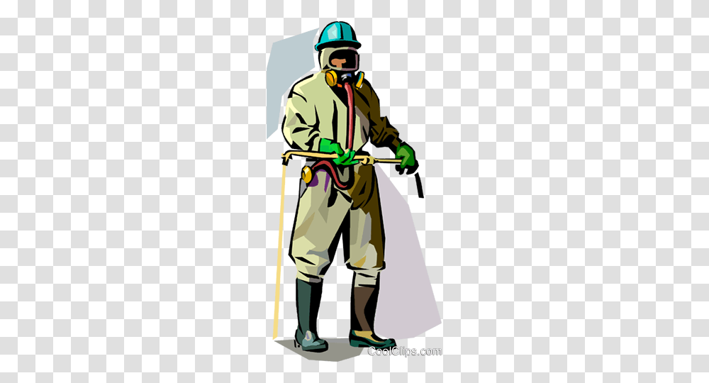 Toxic Waste Suit Royalty Free Vector Clip Art Illustration, Person, Helmet, Outdoors, Leisure Activities Transparent Png
