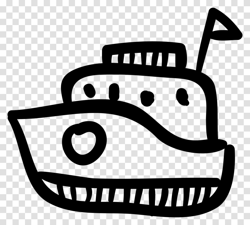 Toy Boat Ship Hand Drawn, Apparel, Stencil, Lawn Mower Transparent Png