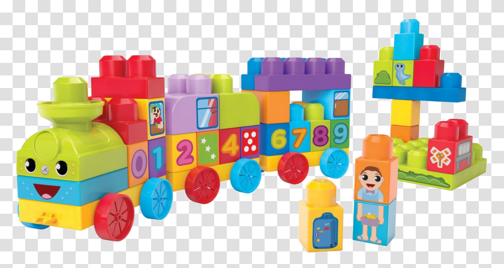 Toy Mega Train 123 Block Learning Brands Clipart Mega Blocks Train Set, Number, Bottle Transparent Png