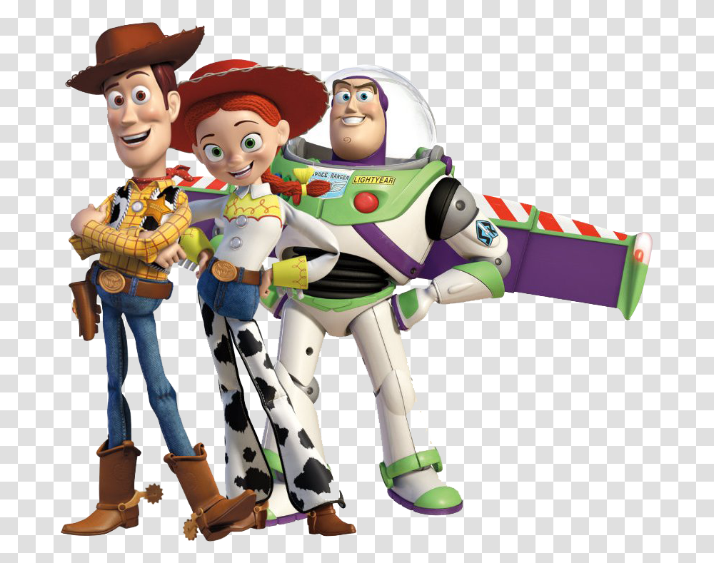Toy Story Buzz Woody Jessie, Person, Human, Robot, Figurine Transparent Png