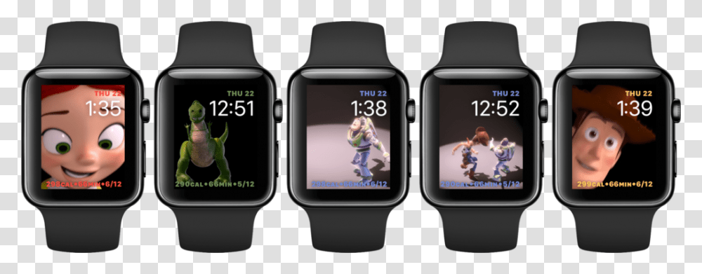 Toy Story Faces Apple Watch Toy Story, Wristwatch, Digital Watch, Mobile Phone, Electronics Transparent Png