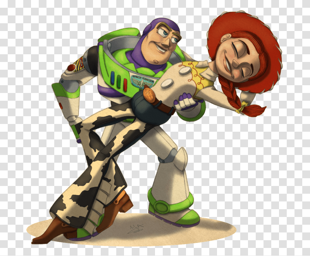 Toy Story Love Buzz Lightyear E Jessie, Person, Human, Figurine, Duel Transparent Png