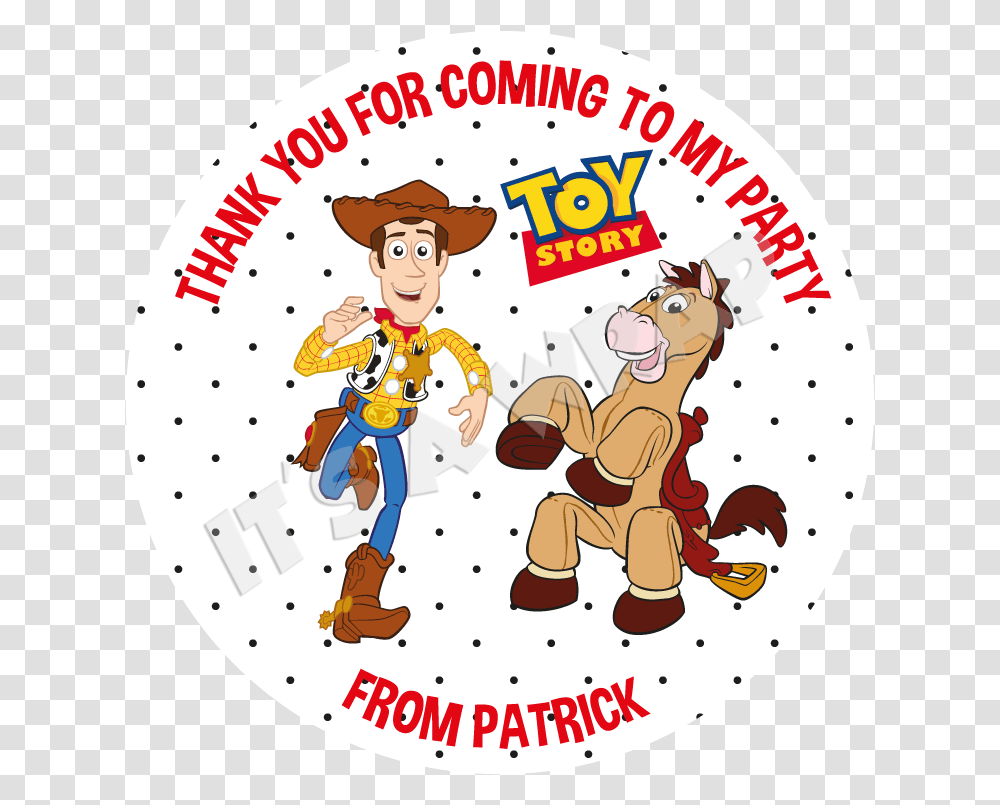 Toy Story Sweet Cone Stickers Cartoon Woody Toy Story, Person, Circus, Leisure Activities, Label Transparent Png