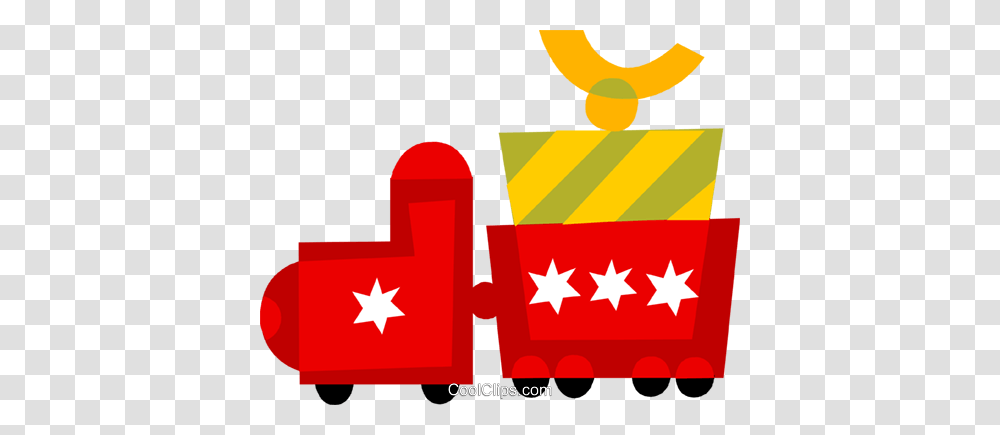 Toy Train Carrying A Present Royalty Free Vector Clip Art, First Aid, Gift Transparent Png