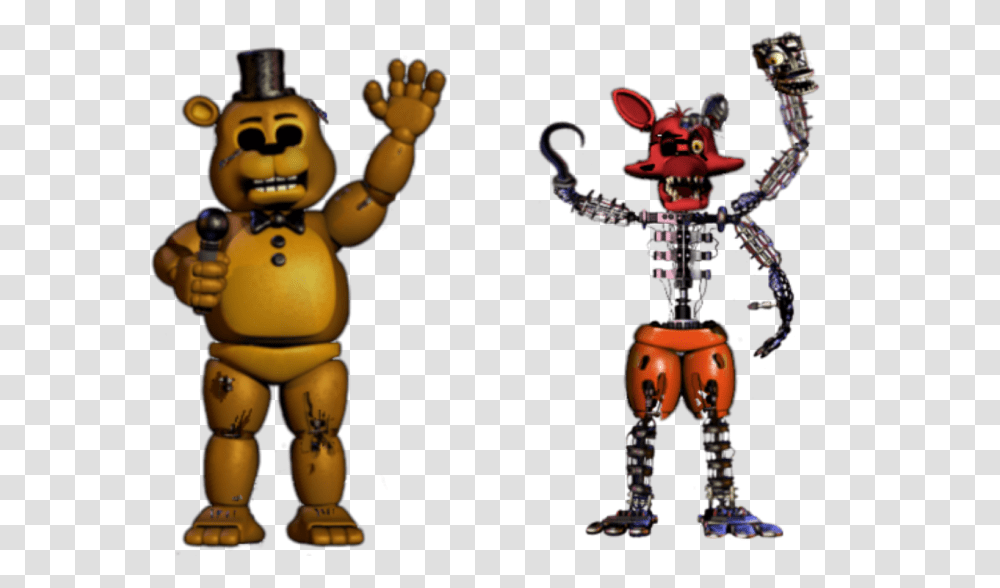 Toy Withered Golden Freddy Foxy Fnaf Animatroni, Robot, Figurine Transparent Png