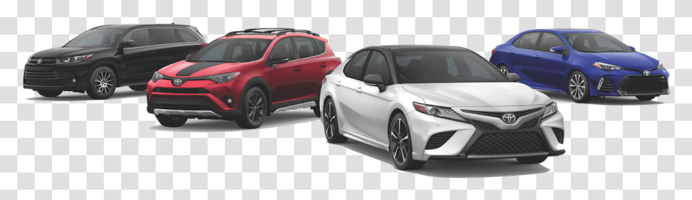 Toyota Suvs And 2 Toyota Cars Toyota Fleet Of Cars, Vehicle, Transportation, Automobile, Sedan Transparent Png