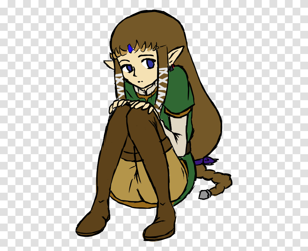 Tp Zelda In Link S Tunic By Shearah, Person, Outdoors, Book Transparent Png
