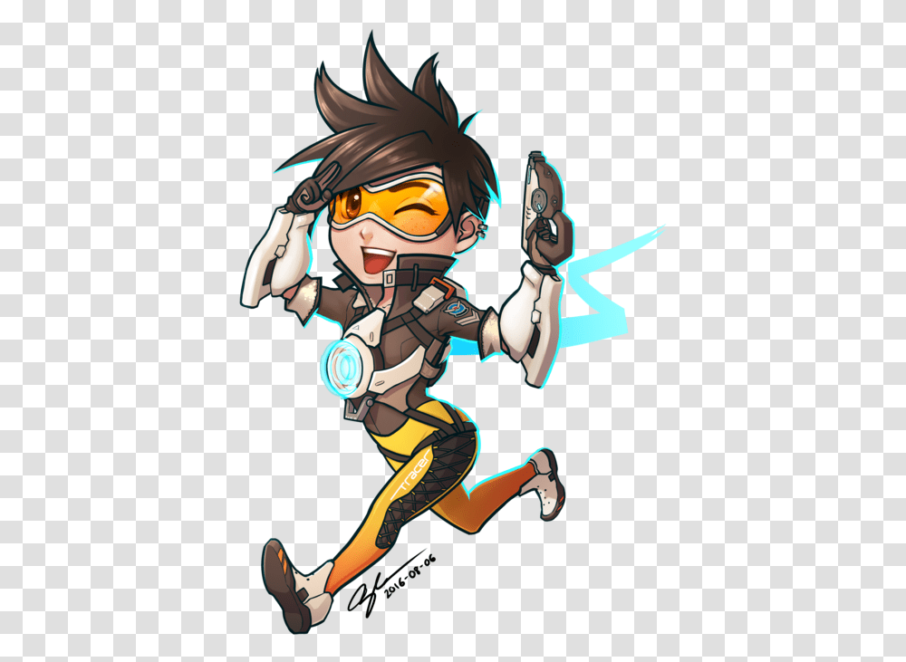 Tracer Overwatch Chibi, Person, Hand Transparent Png