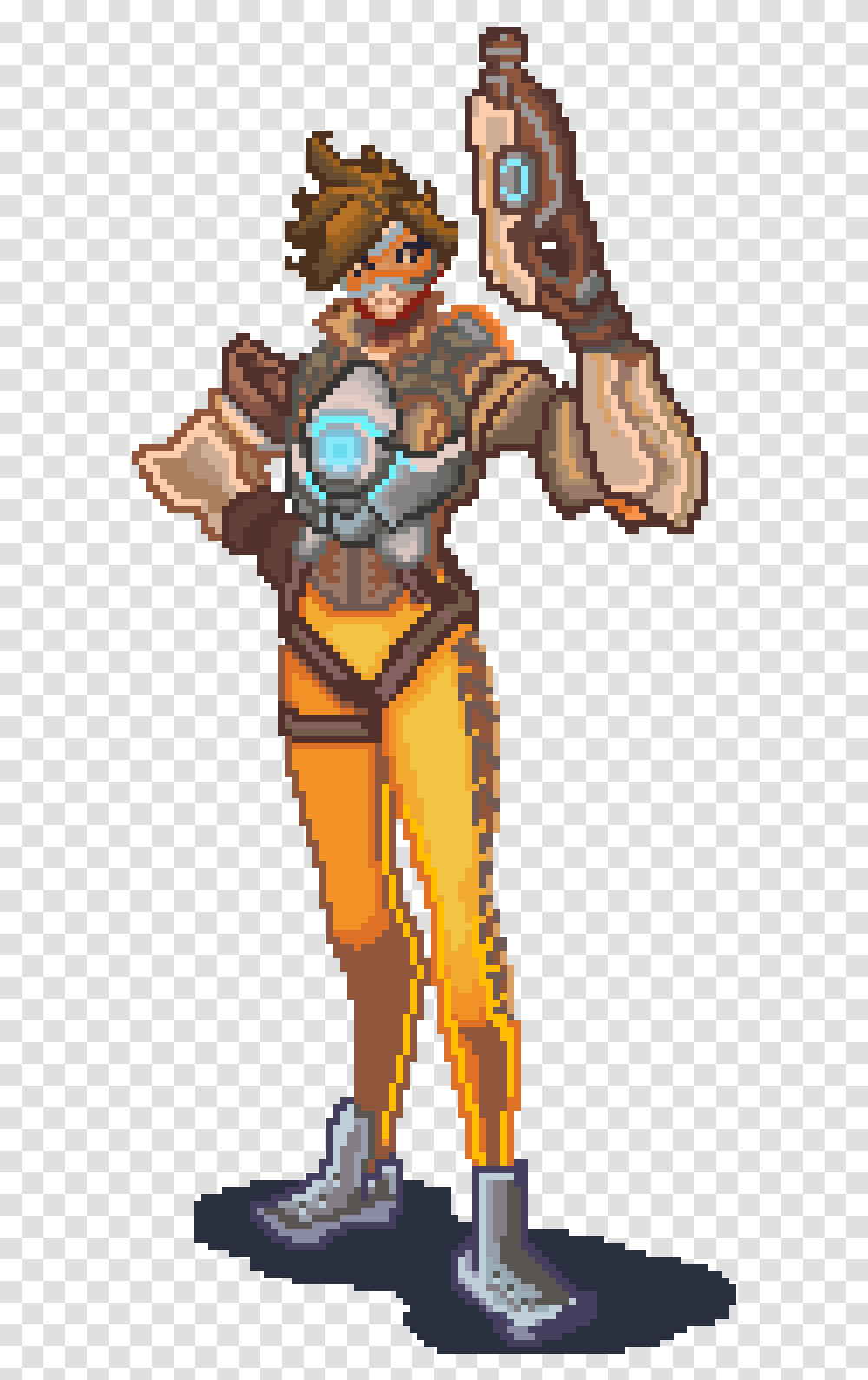 Tracer Storm Overwatch Tracer Pixel Art, Animal, Mammal, Pet, Costume Transparent Png