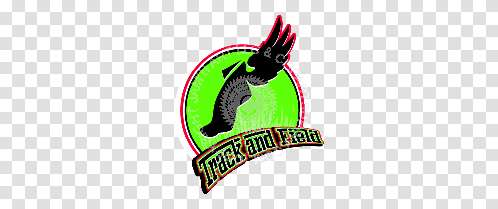 Track And Field Logo With Flying Foot, Label, Animal Transparent Png