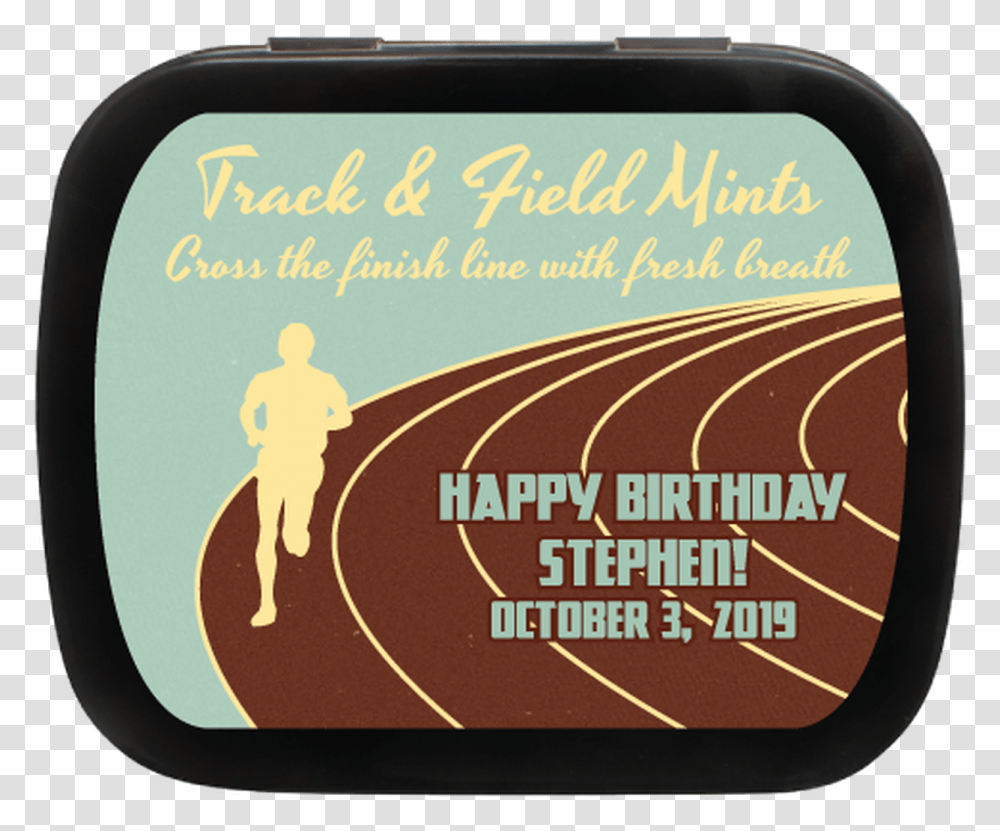 Track And Field Personalized Birthday Favor Mint Tins, Human, Mirror, Car Mirror, Text Transparent Png