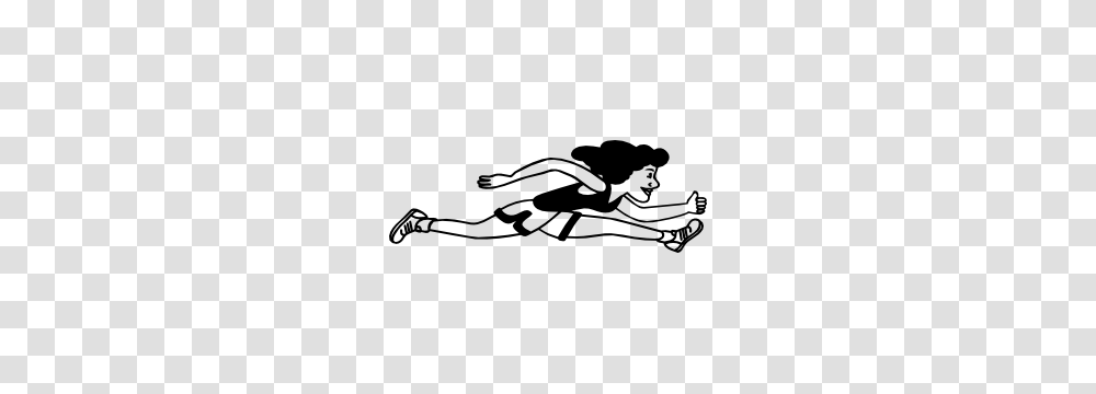 Track Field Girl Running Sticker, Stencil, Label, Silhouette Transparent Png