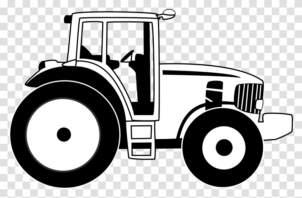 Tractor Clipart Black And White, Vehicle, Transportation, Car, Automobile Transparent Png