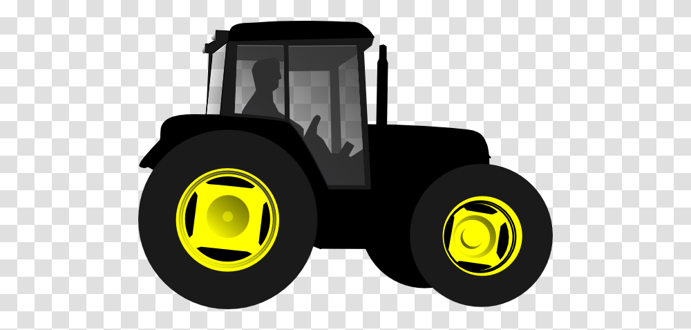 Tractor Clipart Black And White, Vehicle, Transportation, Tire, Wheel Transparent Png