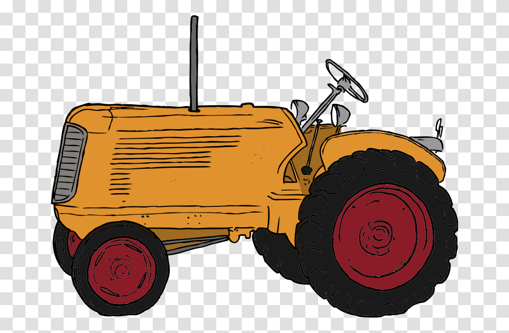 Tractor Clipart Orange Tractor, Vehicle, Transportation, Fire Truck, Bulldozer Transparent Png