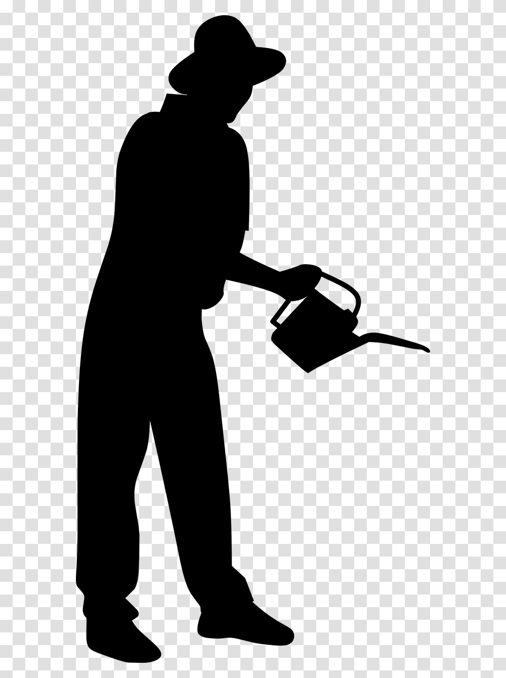 Tractor Silhouette Silhouette Man Gardening, Gray, World Of Warcraft Transparent Png
