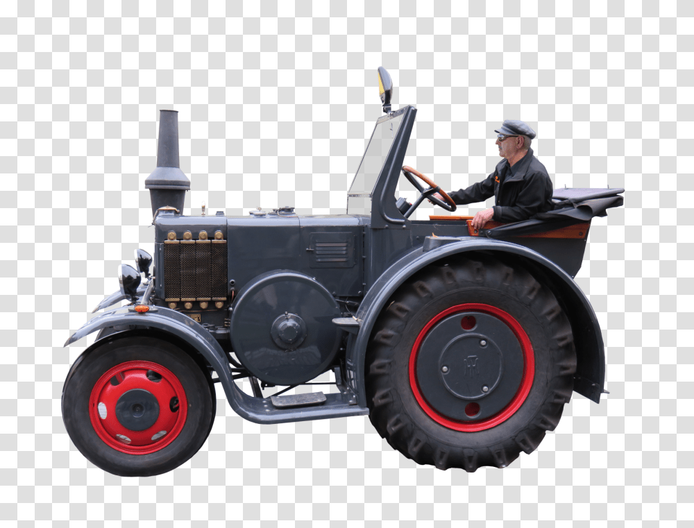 Tractor, Transport, Wheel, Machine, Person Transparent Png