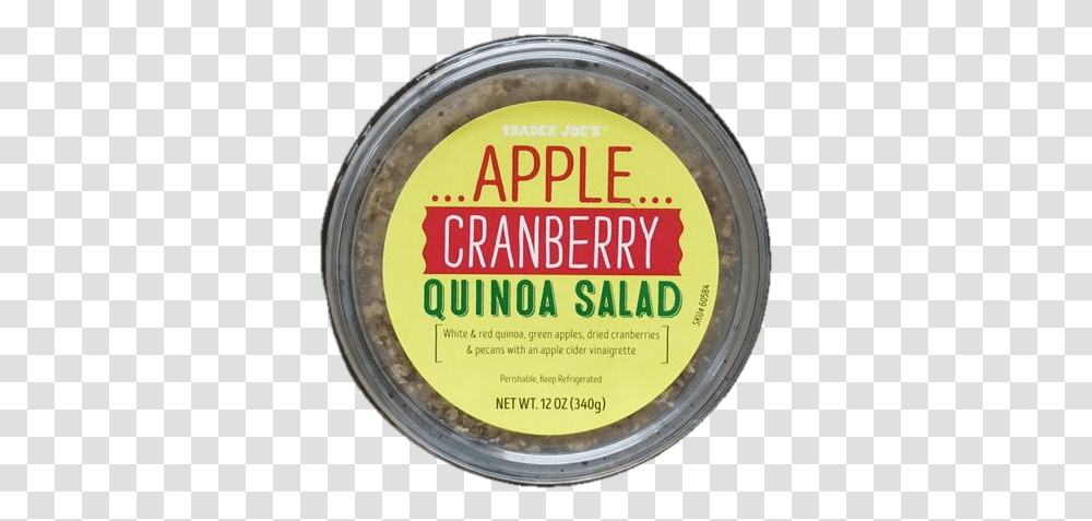 Trader Joe S Apple Cranberry Quinoa Salad Circle, Label, Food, Jar Transparent Png