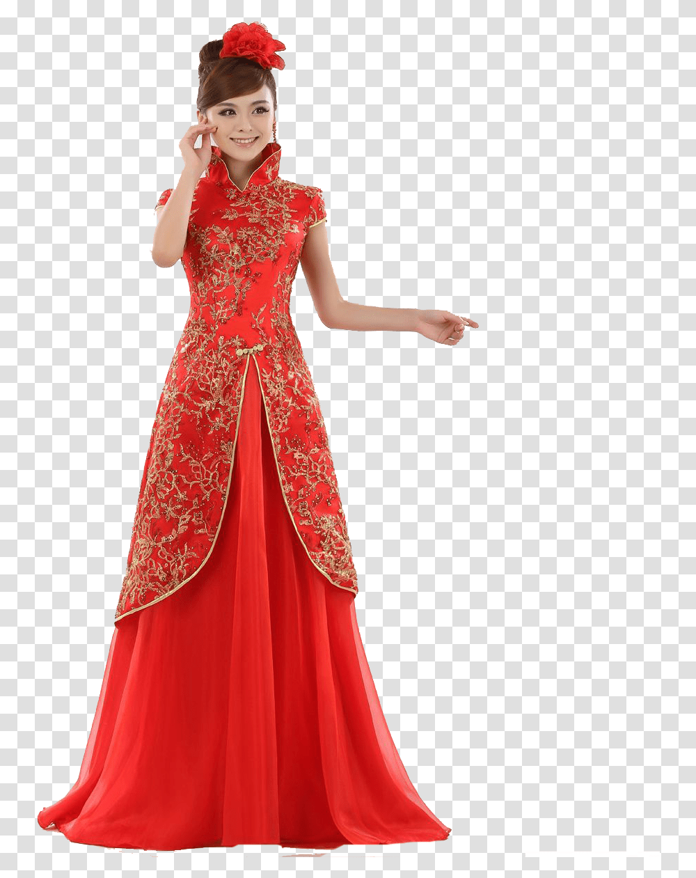 Traditional Chinese Wedding Dress Download Wedding Dress, Apparel, Female, Person Transparent Png