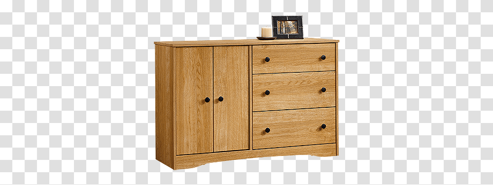 Traditional Double Door Dresser In Highland Oak Cloth Drawer, Furniture, Sideboard, Cabinet, Mailbox Transparent Png