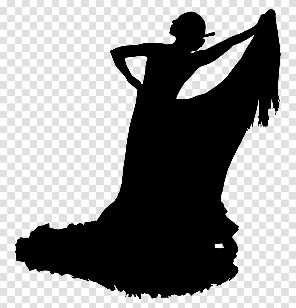 Traditional Feminine Flamenco Dancer Silhouette Traditional Dance Icon, Performer, Person, Human, Dance Pose Transparent Png