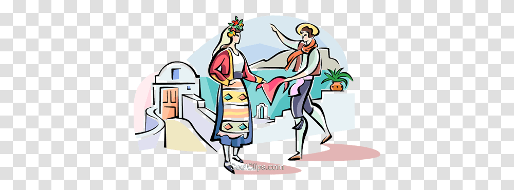 Traditional Greek Dance Royalty Free Vector Clip Art Illustration, Comics, Book, Leisure Activities, Transportation Transparent Png