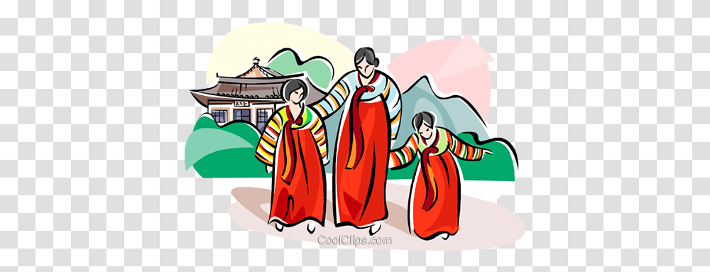 Traditional Korean Clothing Royalty Illustration, Person, People, Performer, Art Transparent Png