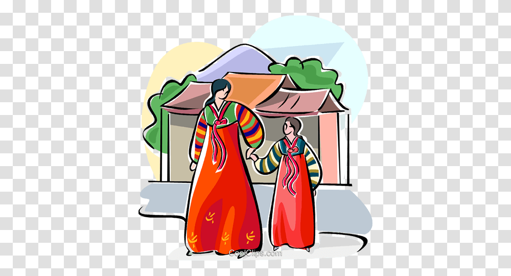 Traditional Korean Costume Royalty Free Vector Clip Art, Person, Female, Gown Transparent Png