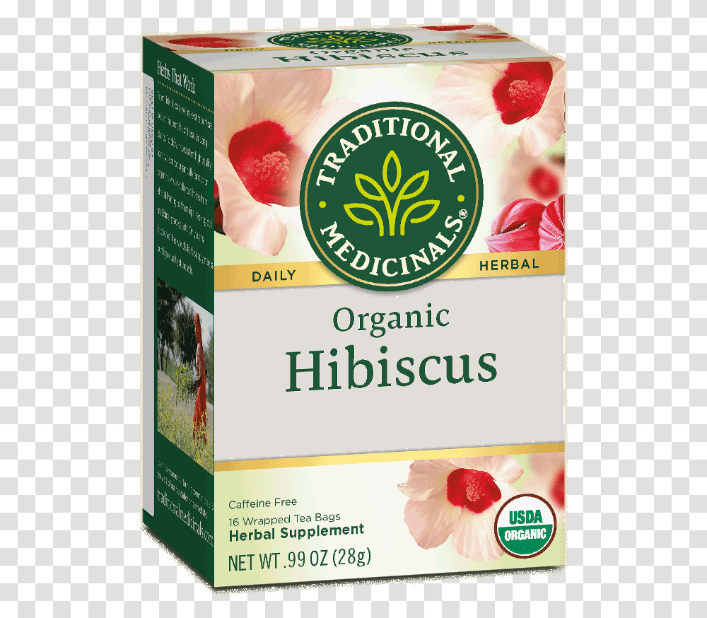 Traditional Medicinals Hibiscus, Plant, Food, Advertisement, Poster Transparent Png