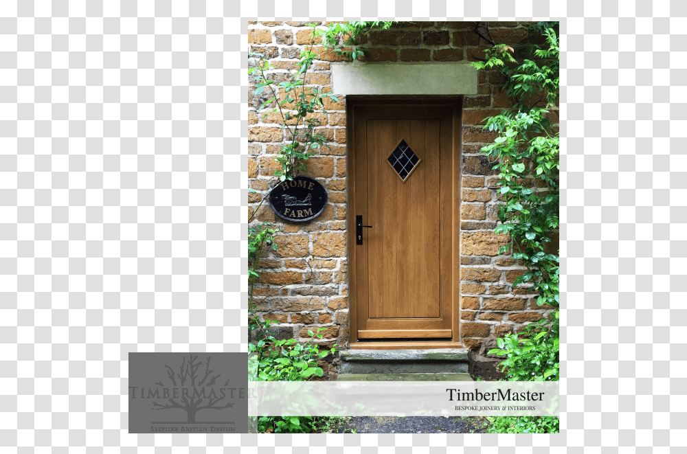 Traditional Oak Door In Northants Home Door, Brick, Plant, Outdoors, Walkway Transparent Png