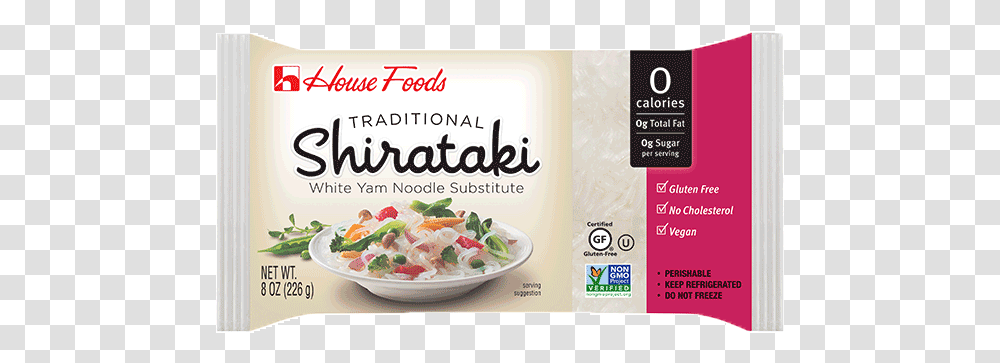 Traditional Shirataki House Foods Shirataki Noodles, Plant, Pasta, Advertisement, Poster Transparent Png