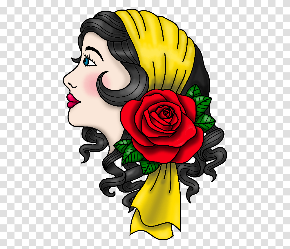 Traditional Tattoo Free Traditional Tattoo, Plant, Rose, Flower, Blossom Transparent Png