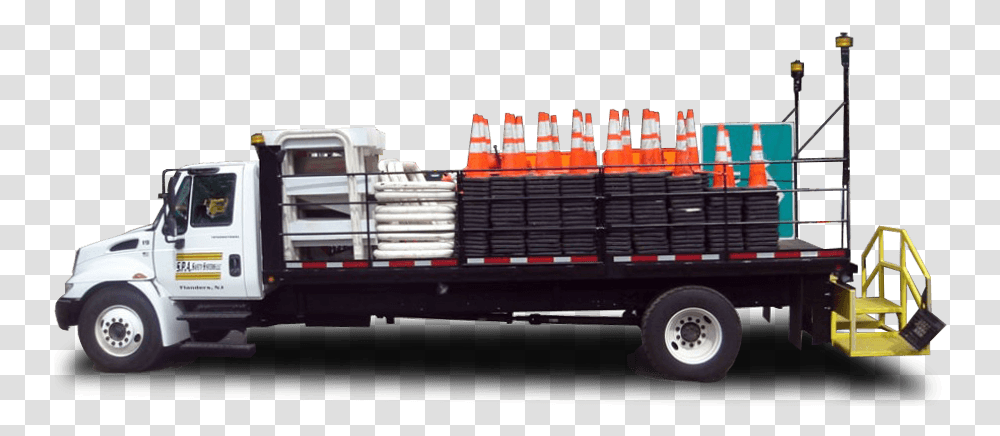 Traffic Control Cone Truck, Vehicle, Transportation, Fire Truck, Ship Transparent Png