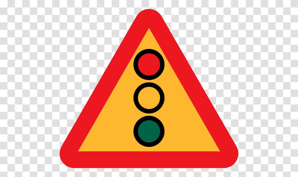 Traffic Lights Ahead Sign Clip Arts For Web, Triangle, Road Sign Transparent Png