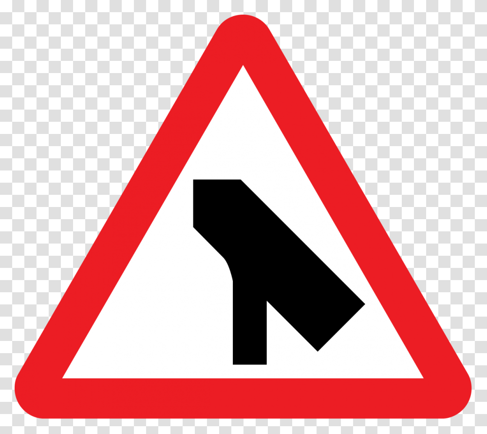 Traffic Merge Sign Uk, Road Sign, Triangle Transparent Png