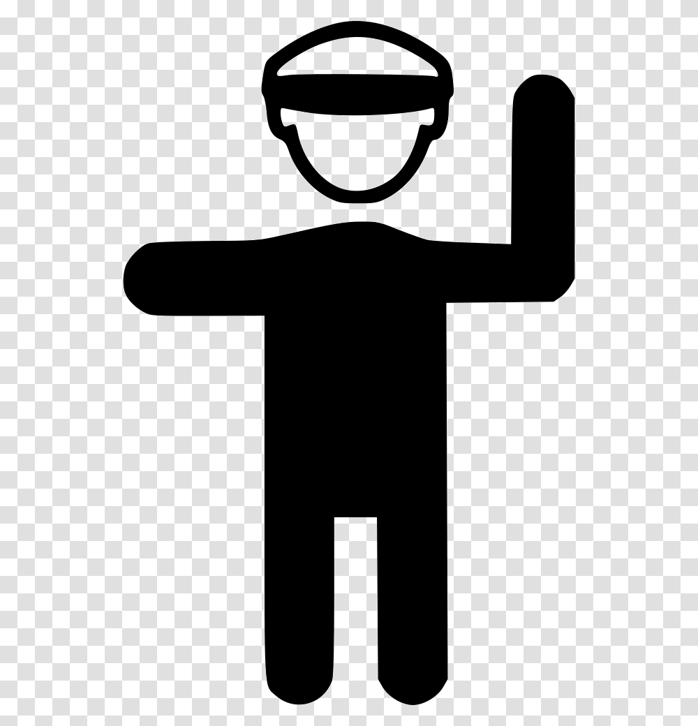 Traffic Policeman, Hand, Axe, Stencil, Silhouette Transparent Png