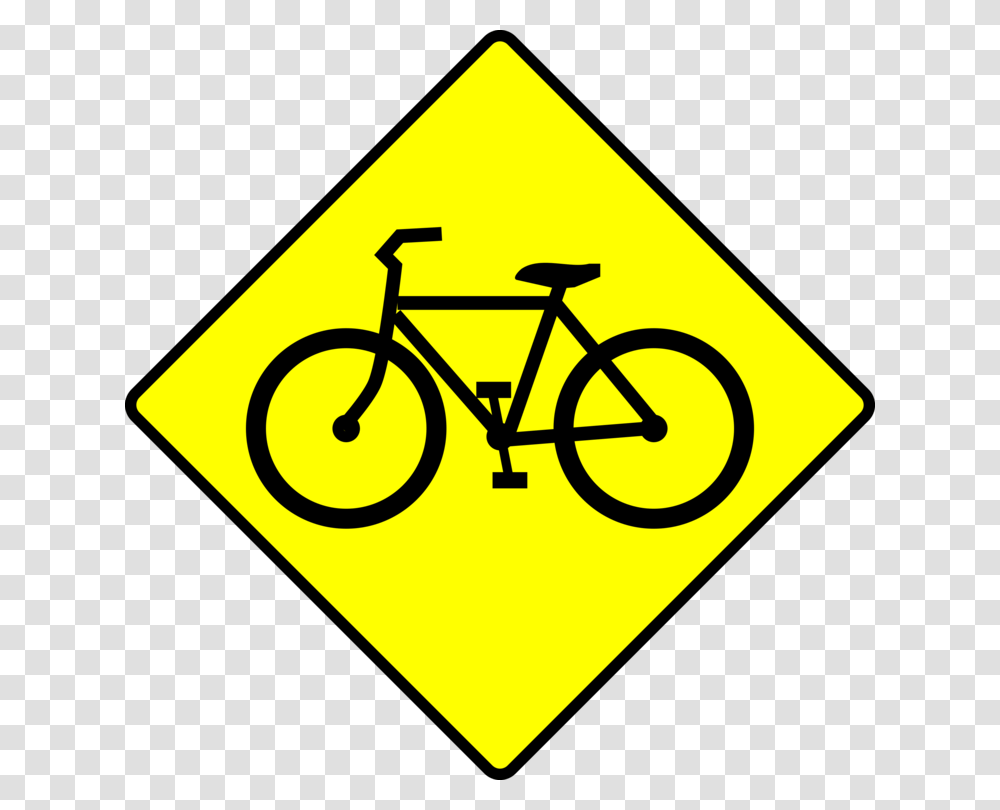 Traffic Sign Bicycle Warning Sign Cycling, Vehicle, Transportation, Bike Transparent Png