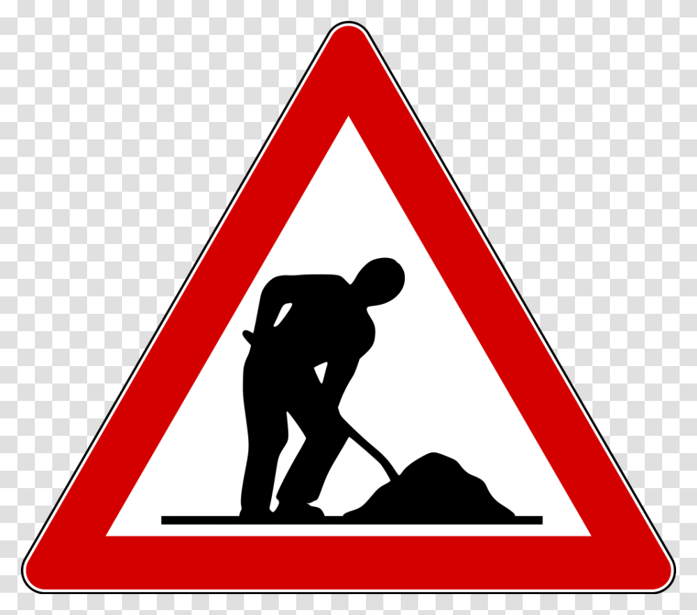 Traffic Sign Men At Work Traffic Sign, Person, Human, Road Sign Transparent Png