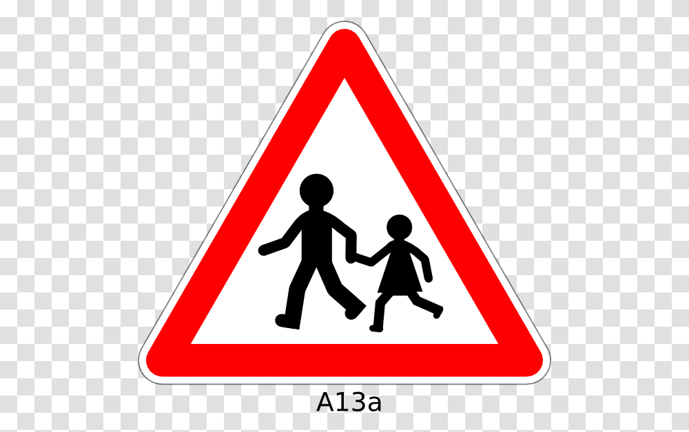 Traffic Sign School Ahead, Person, Human, Road Sign Transparent Png